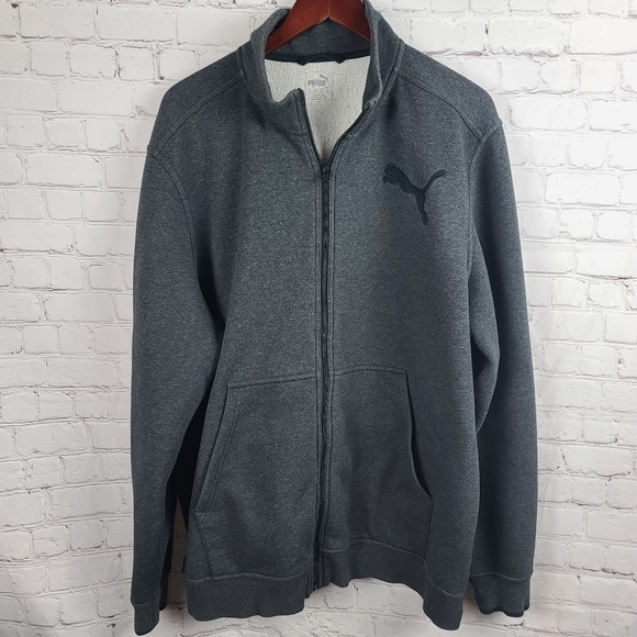 Puma Other - Puma Men's Fleece Jacket Dark Gray & Black XXL